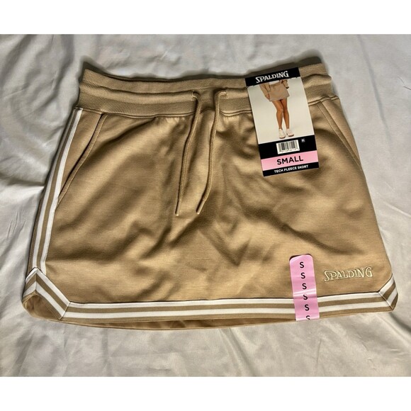Spalding Pants - Spalding Women's Elastic Waist Side Pockets Relaxed Fit Skort Size Small Beige